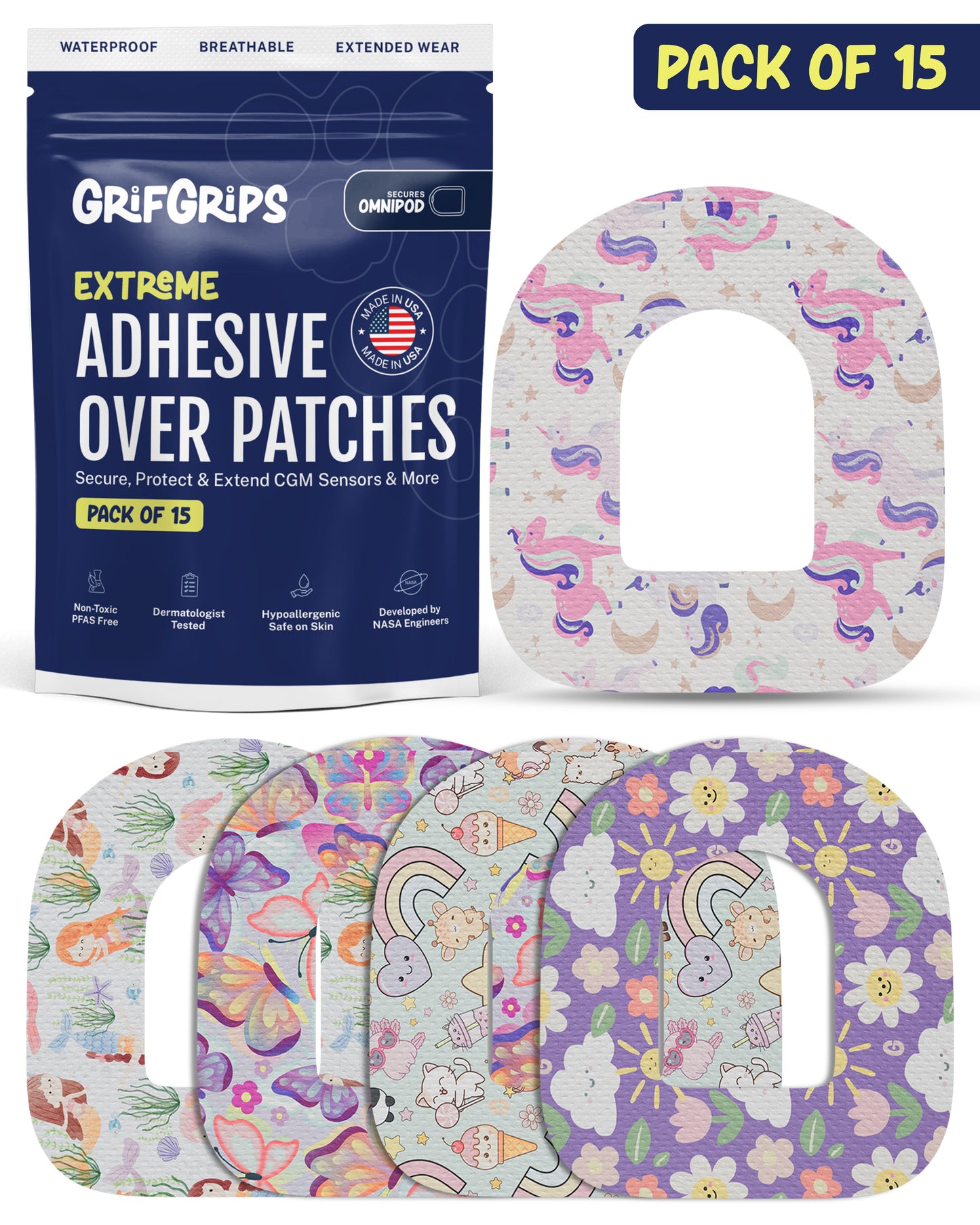 EXTREME - Omnipod Adhesive Patches - Girl (15 Pack)