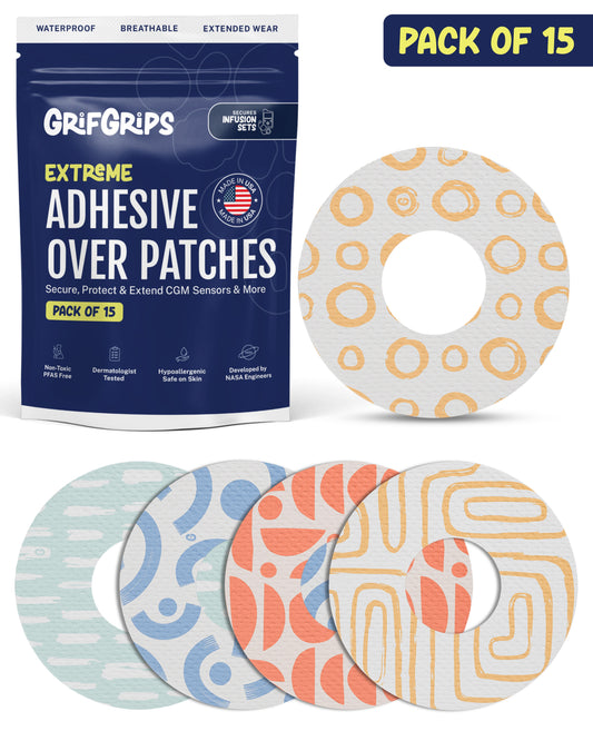 EXTREME - Infusion Sets & Universal Adhesive Patches - Abstract (15 Pack)