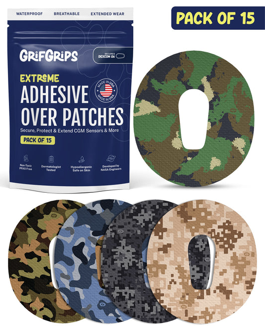 EXTREME - Dexcom G6 Adhesive Patches - Camo (15 Pack)