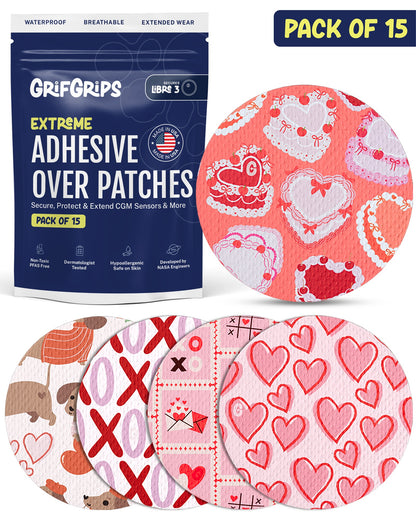 EXTREME - Libre 3/3+ Adhesive Patches - Valentine (15 Pack)