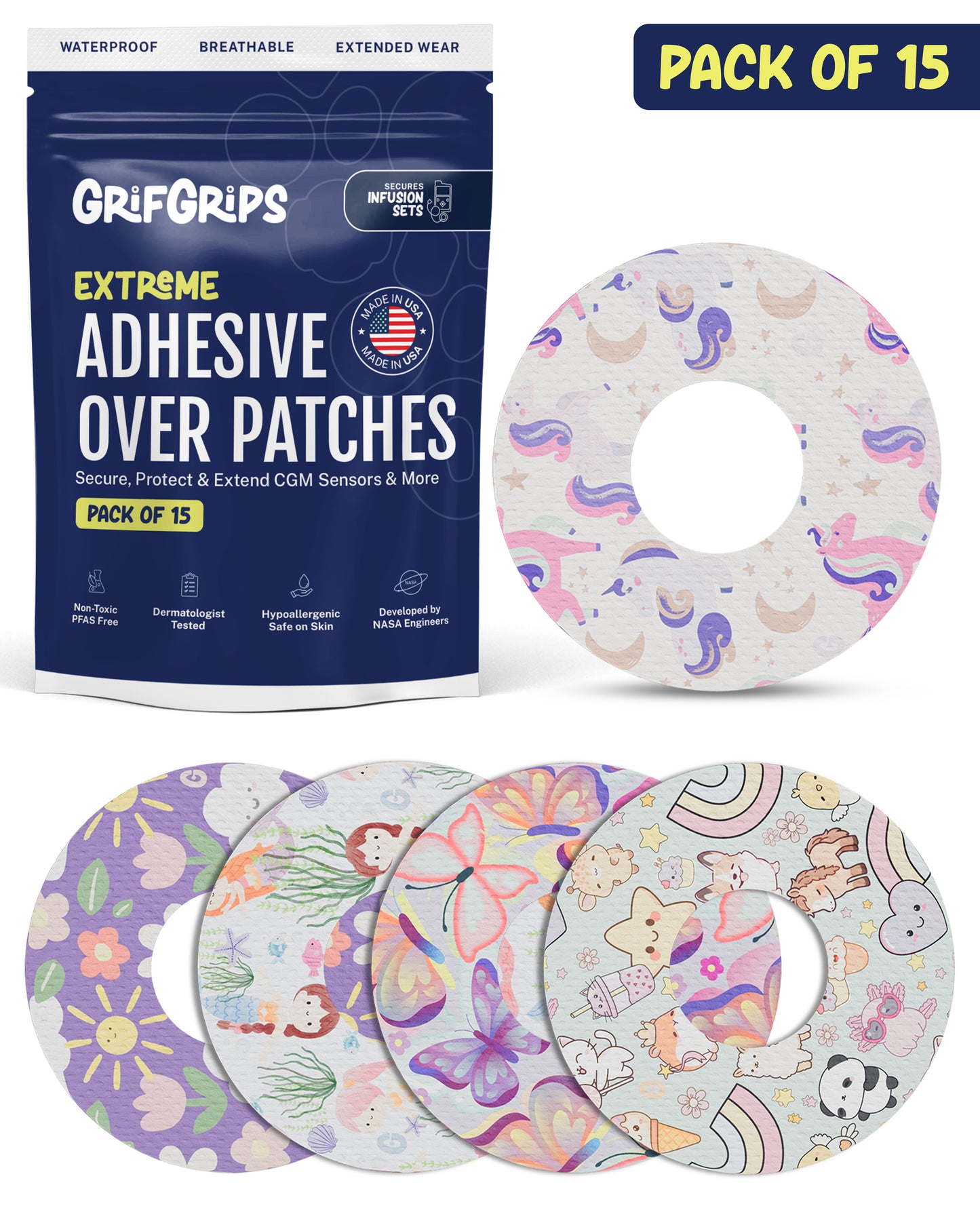 EXTREME - Infusion Sets & Universal Adhesive Patches - Girl (15 Pack)