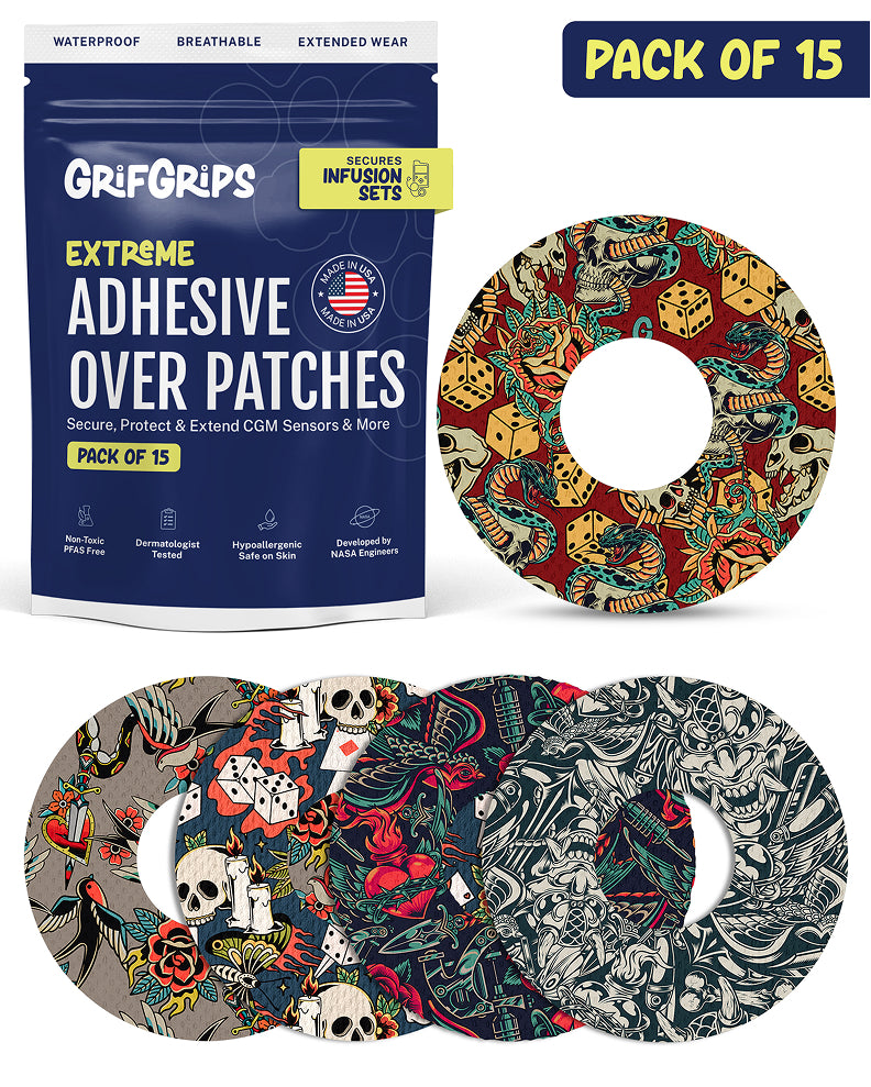 EXTREME - Infusion Sets & Universal Adhesive Patches - Inked (15 Pack)