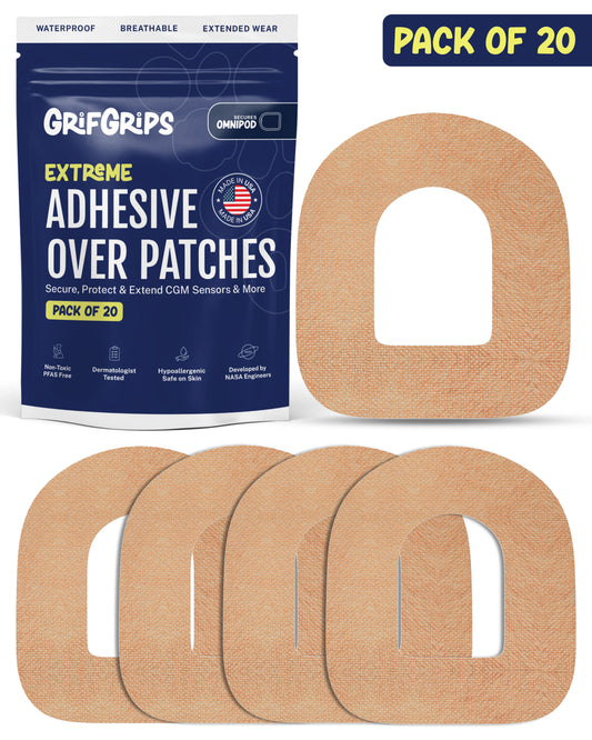 EXTREME - Omnipod Adhesive Patches - Tan (20 Pack)