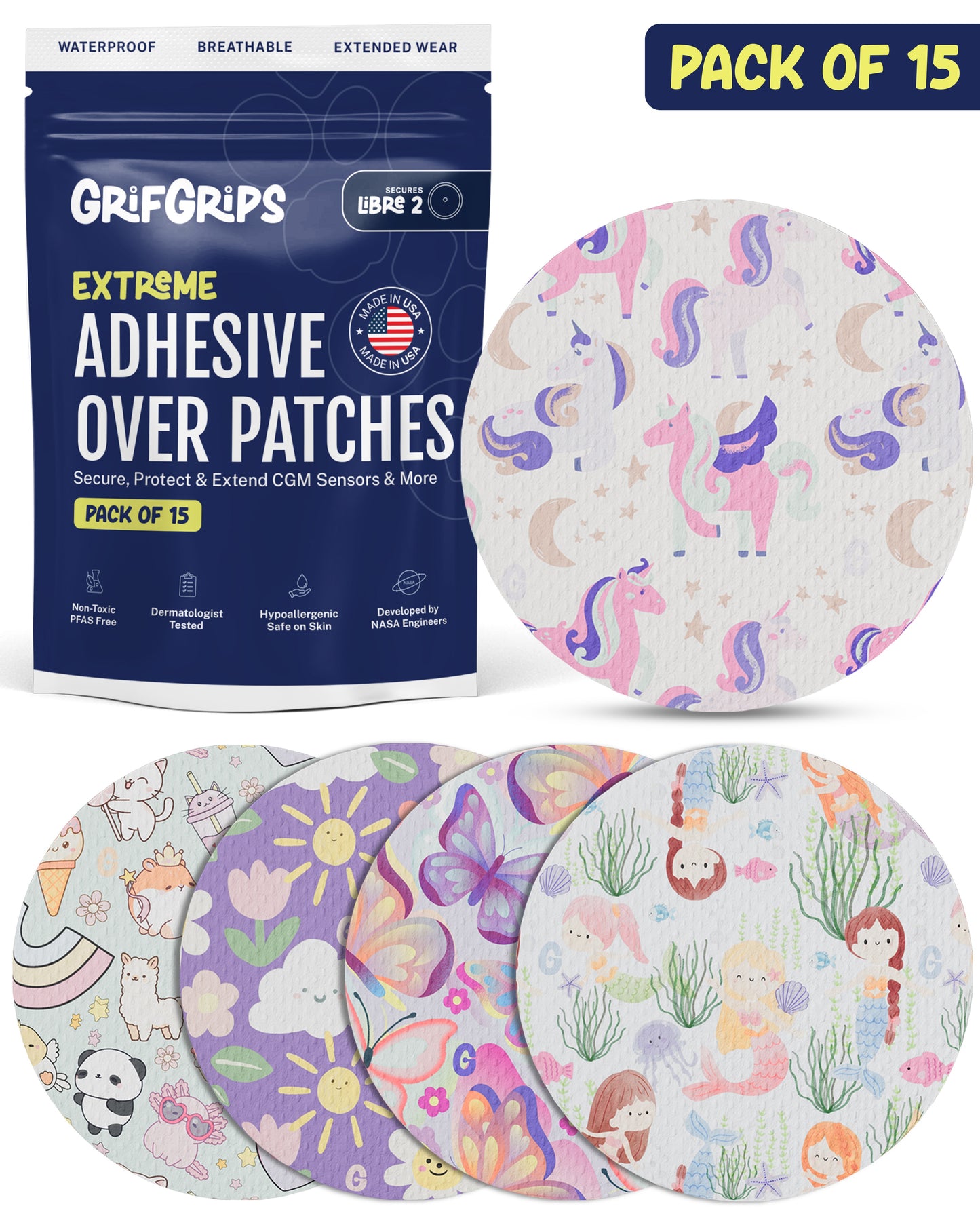EXTREME - Libre 2/2+ and Lingo Adhesive Patches - Girl (15 Pack)