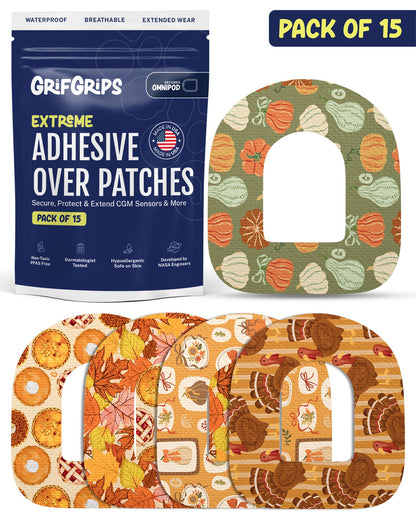EXTREME - Omnipod Adhesive Patches - Thanksgiving (15 Pack)