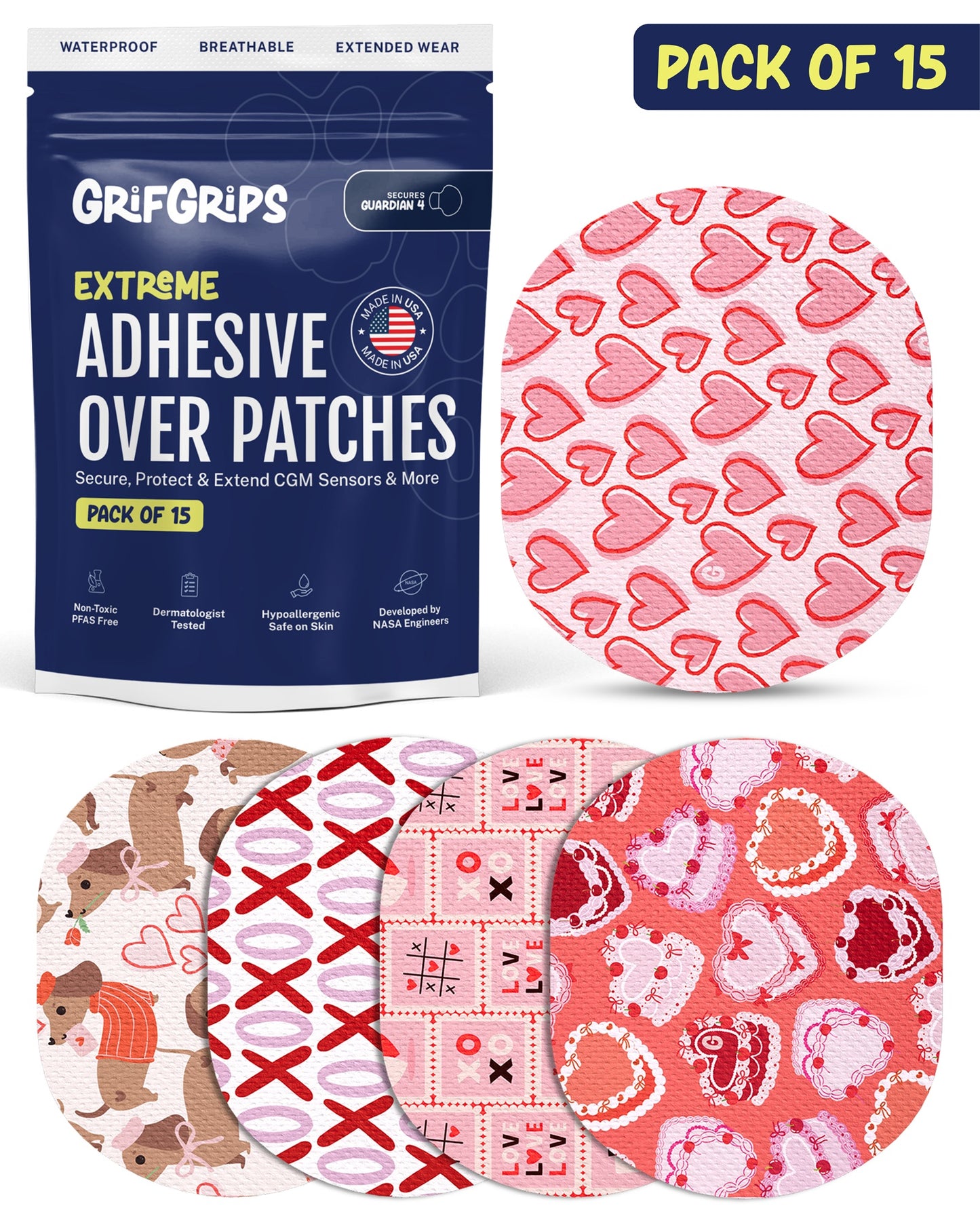 EXTREME - Medtronic Guardian Adhesive Patches - Valentine (15 Pack)