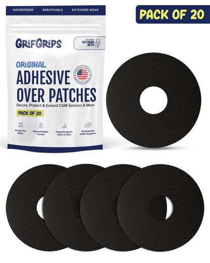 ORIGINAL - Infusion Sets & Universal Adhesive Patches - Black (20 Pack)