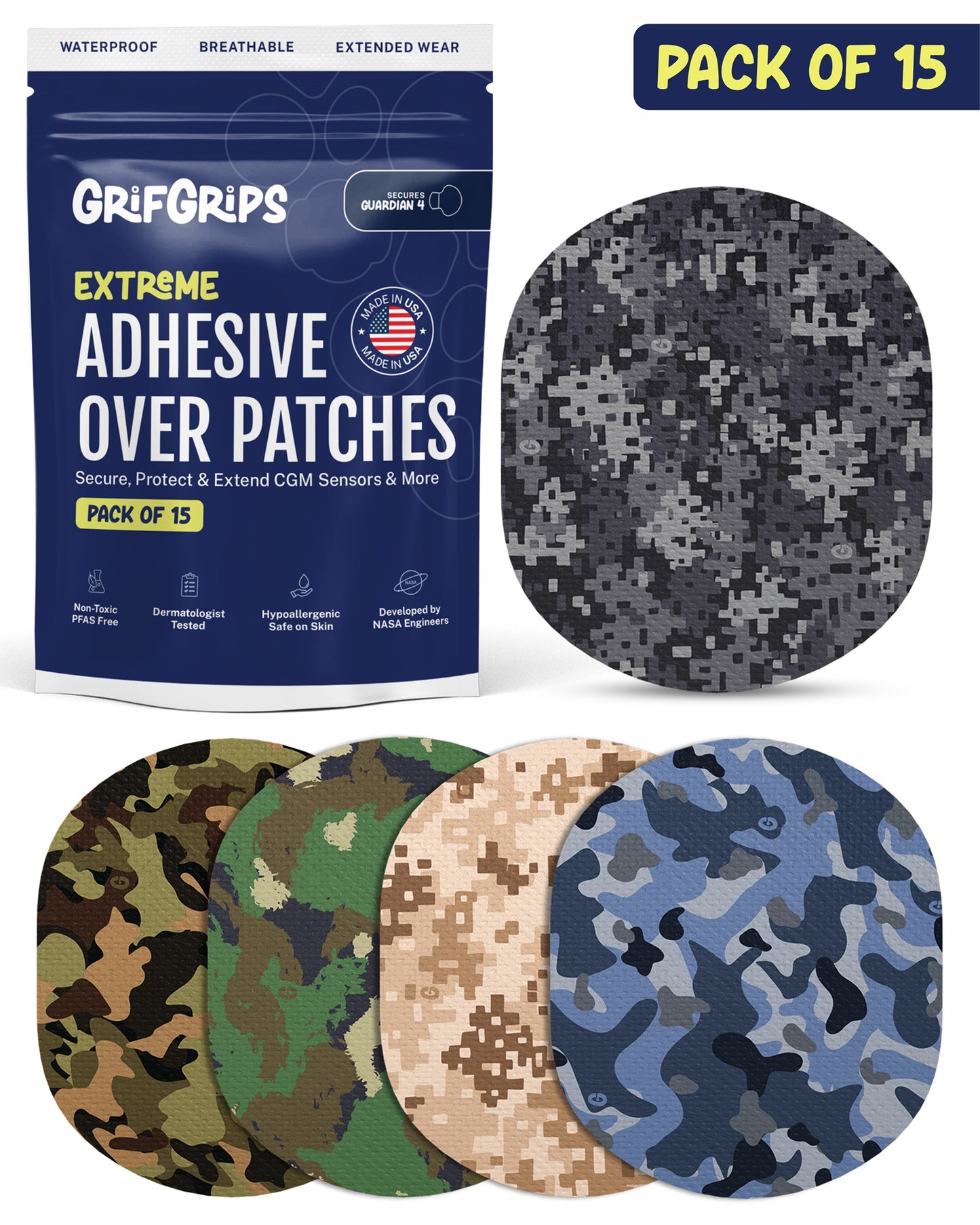 EXTREME - Medtronic Guardian Adhesive Patches - Camo (15 Pack)
