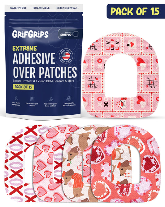 EXTREME - Omnipod Adhesive Patches - Valentine (15 Pack)