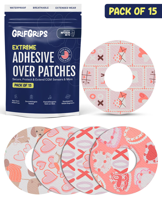 EXTREME - Infusion Sets & Universal Adhesive Patches - Valentine (15 Pack)