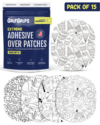 EXTREME - Medtronic Guardian Adhesive Patches - Doodle (15 Pack)