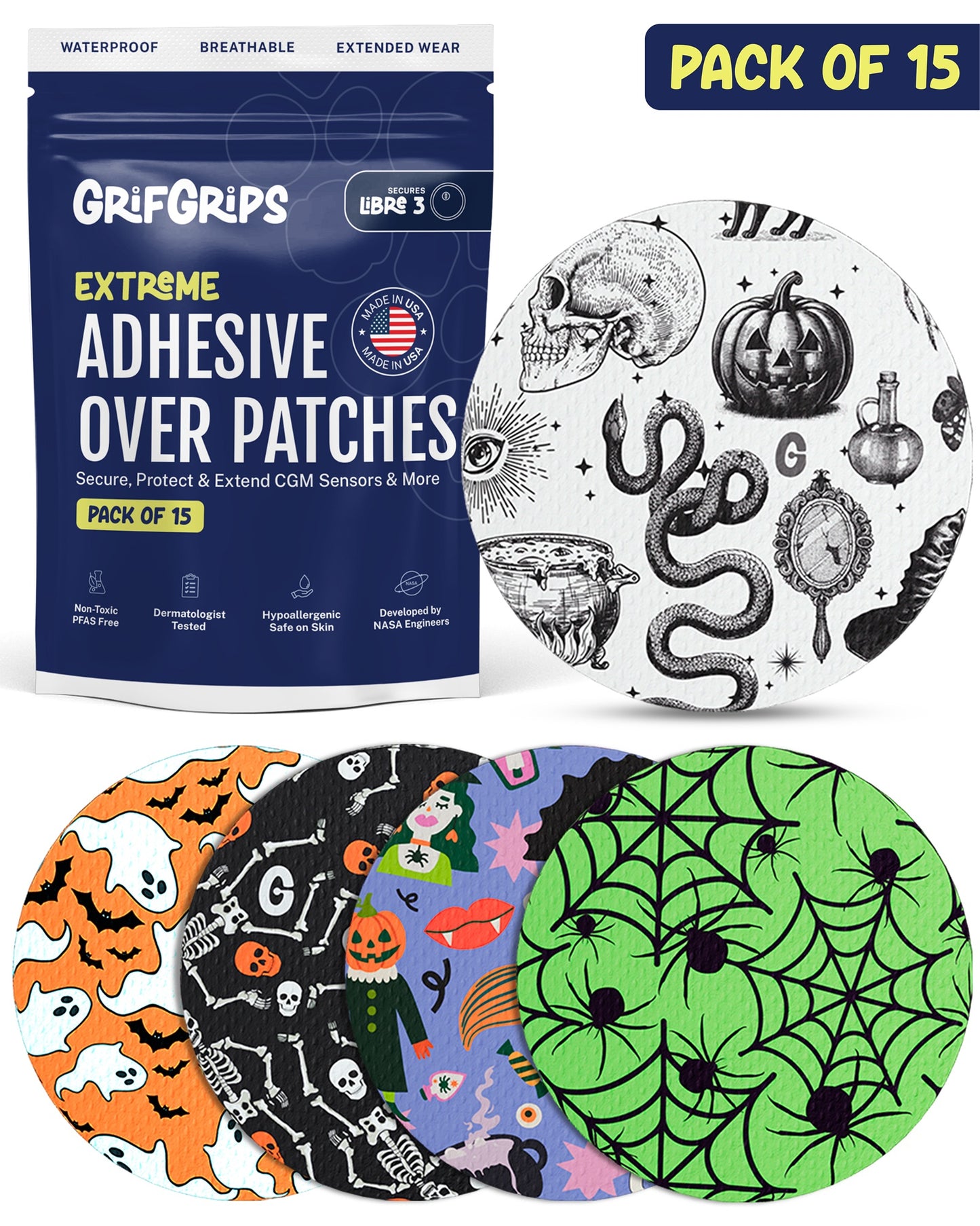 EXTREME - Libre 3/3+ Adhesive Patches - Halloween (15 Pack)