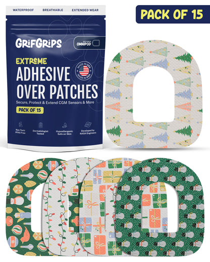 EXTREME - Omnipod Adhesive Patches - Chritmas (15 Pack)