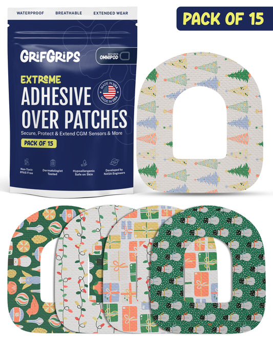 EXTREME - Omnipod Adhesive Patches - Chritmas (15 Pack)