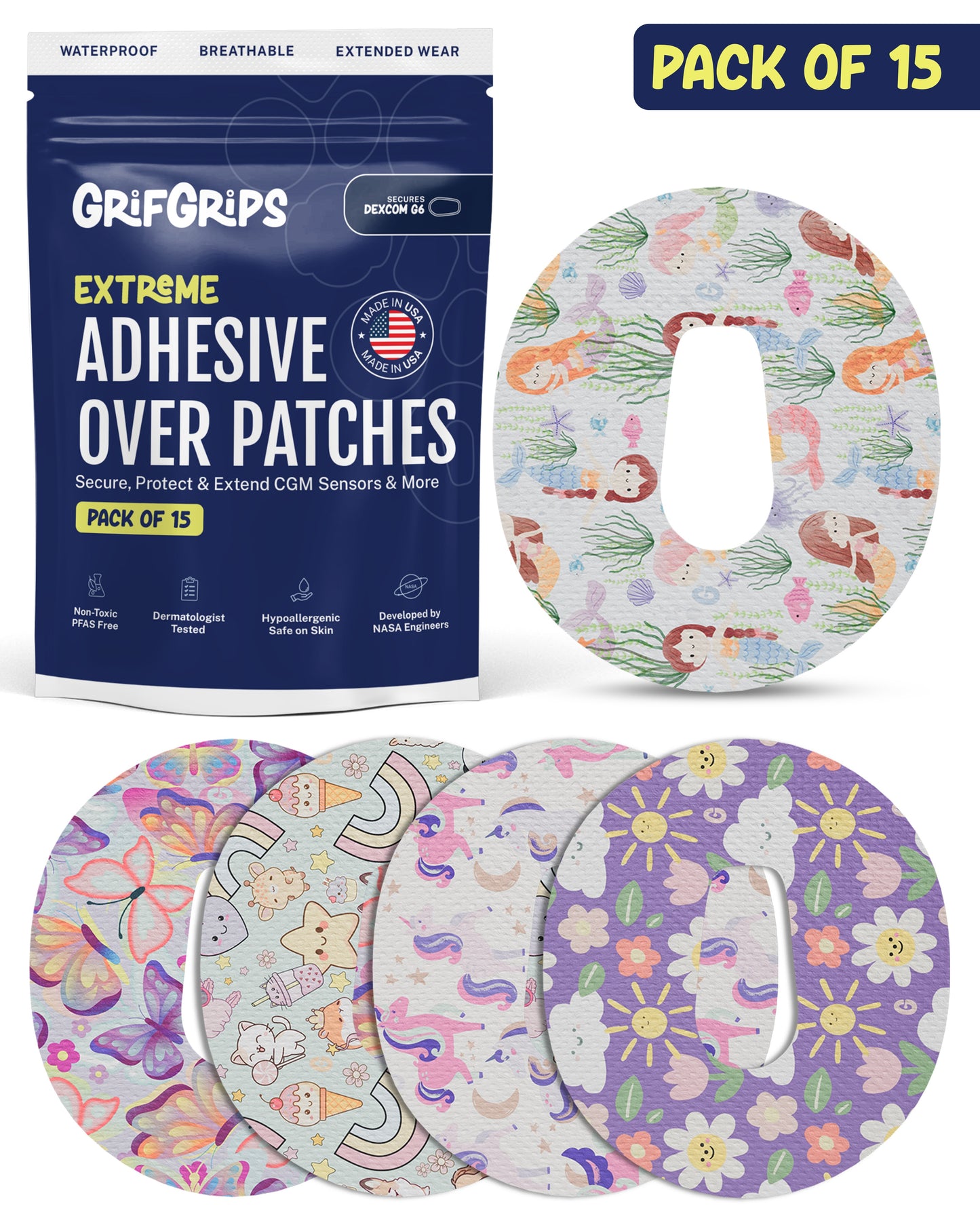 EXTREME - Dexcom G6 Adhesive Patches - Girl (15 Pack)