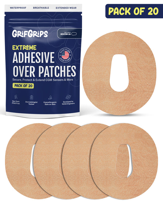 EXTREME - Dexcom G6 Adhesive Patches - Tan (20 Pack)
