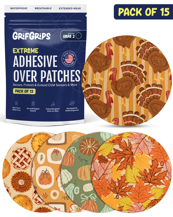 EXTREME - Libre 2/2+ and Lingo Adhesive Patches - Thanksgiving (15 Pack)
