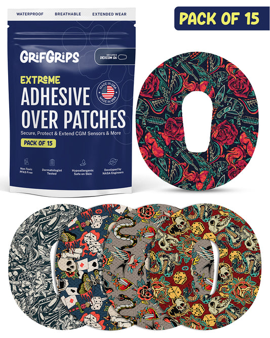 EXTREME - Dexcom G6 Adhesive Patches - Inked (15 Pack)
