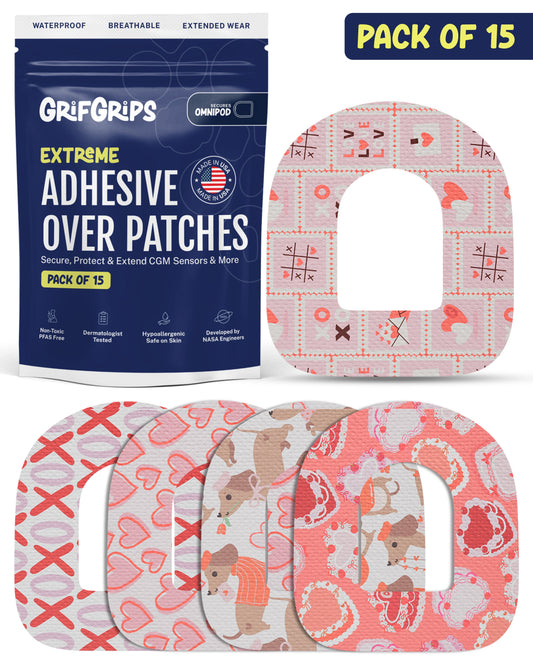 EXTREME - Omnipod Adhesive Patches - Valentine (15 Pack)