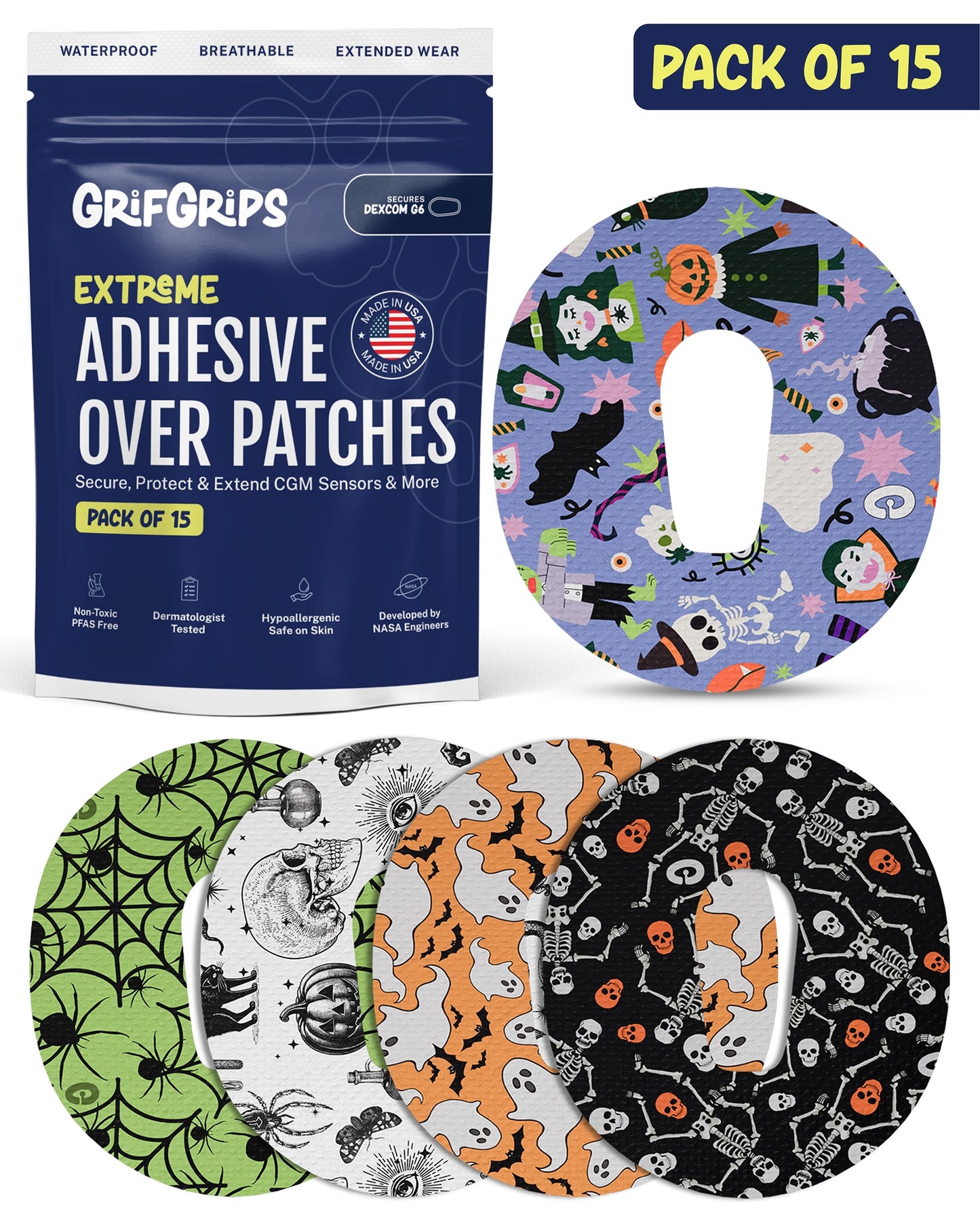 EXTREME - Dexcom G6 Adhesive Patches - Halloween (15 Pack)