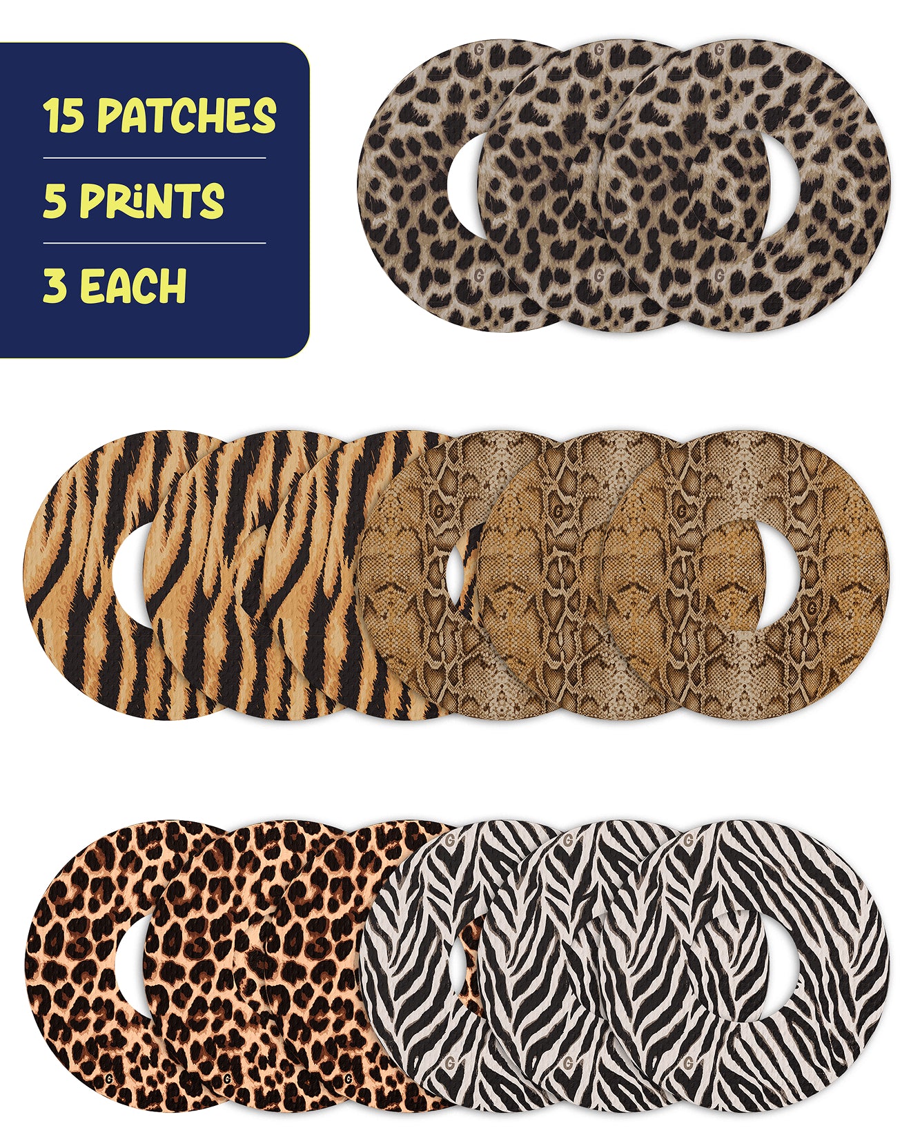 EXTREME - Universal Adhesive Patches - Animal Prints (15 Pack)