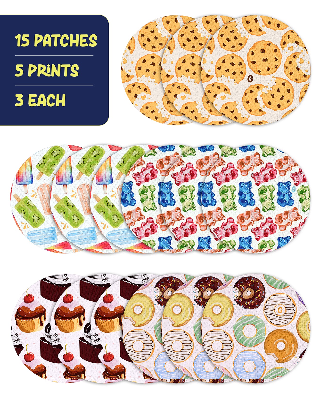 EXTREME - Libre 2/2+ and Lingo Adhesive Patches - Foodie (15 Pack)