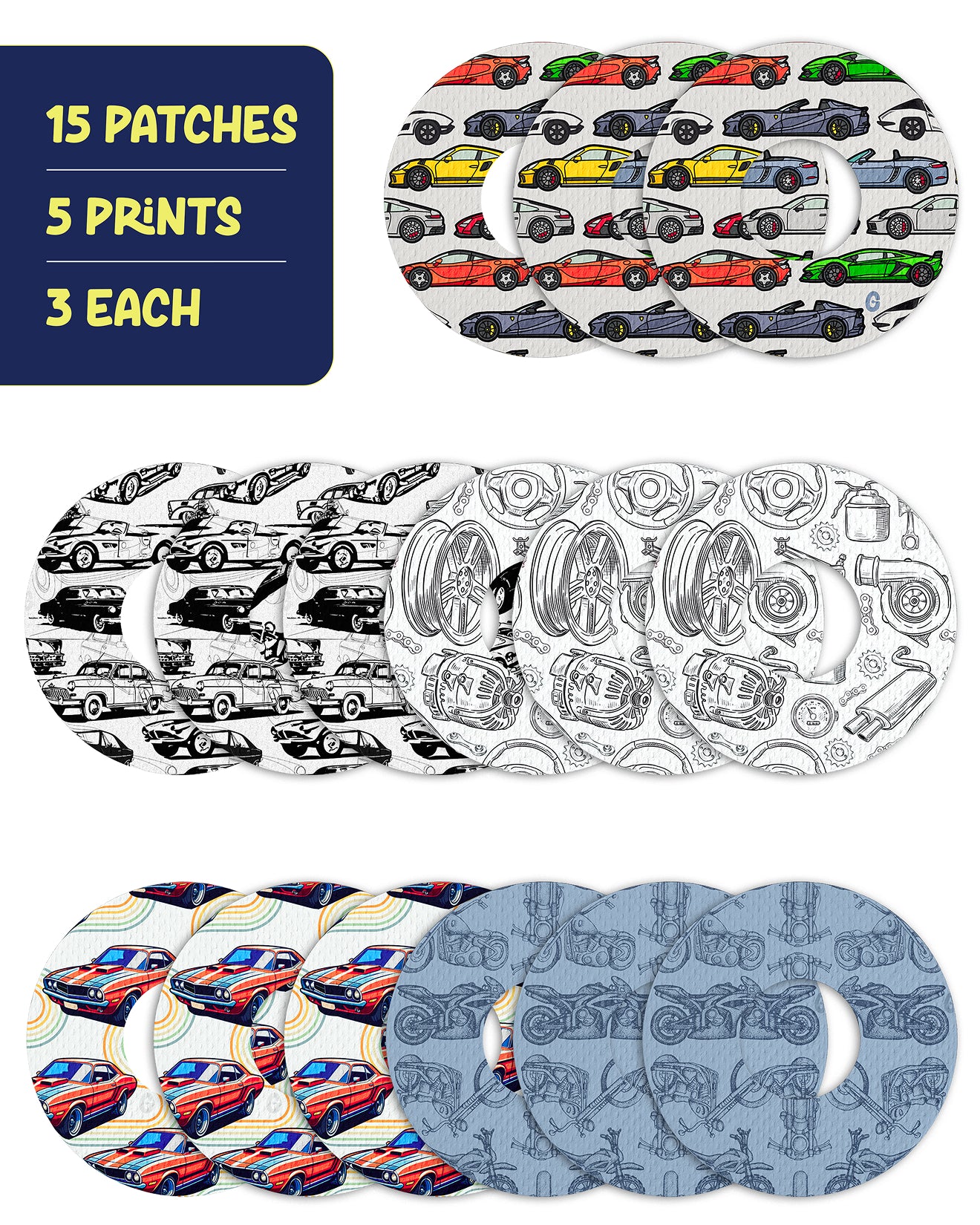 EXTREME - Universal Adhesive Patches - Cars (15 Pack)
