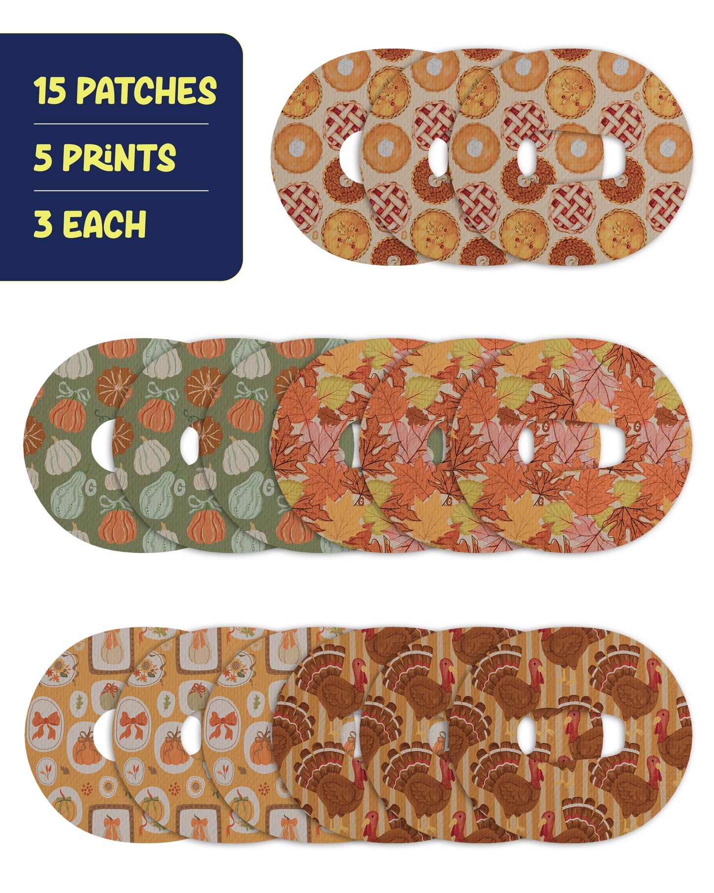 EXTREME - Dexcom G6 Adhesive Patches - Thanksgiving (15 Pack)