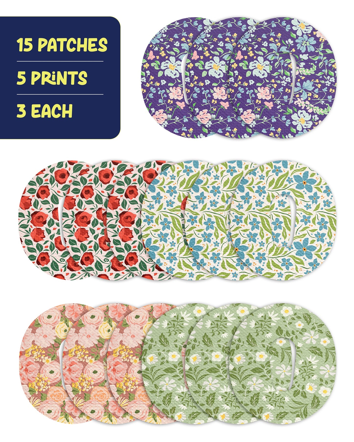 EXTREME - Dexcom G6 Adhesive Patches - Floral (15 Pack)