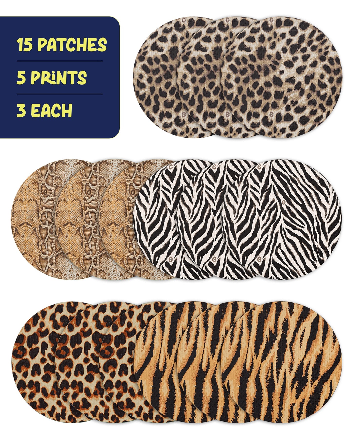 EXTREME - Dexcom G7 and Stelo Adhesive Patches - Animal Prints (15 Pack)