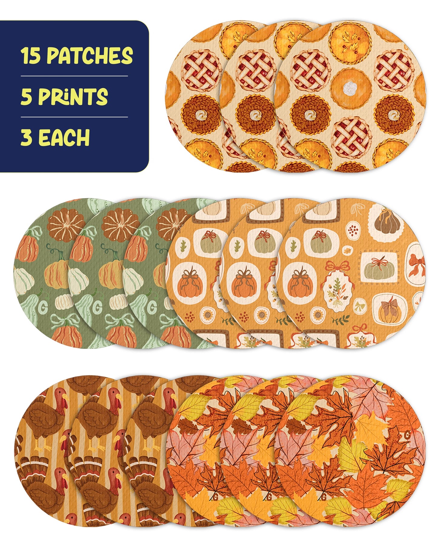 EXTREME - Libre 2/2+ and Lingo Adhesive Patches - Thanksgiving (15 Pack)