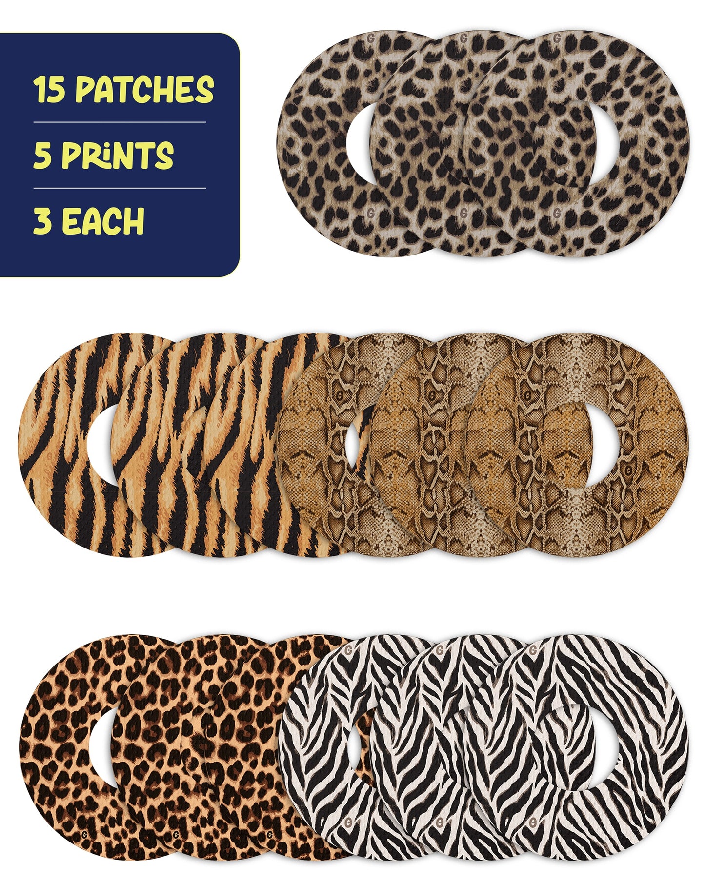 EXTREME - Infusion Sets & Universal Adhesive Patches - Animal Prints (15 Pack)