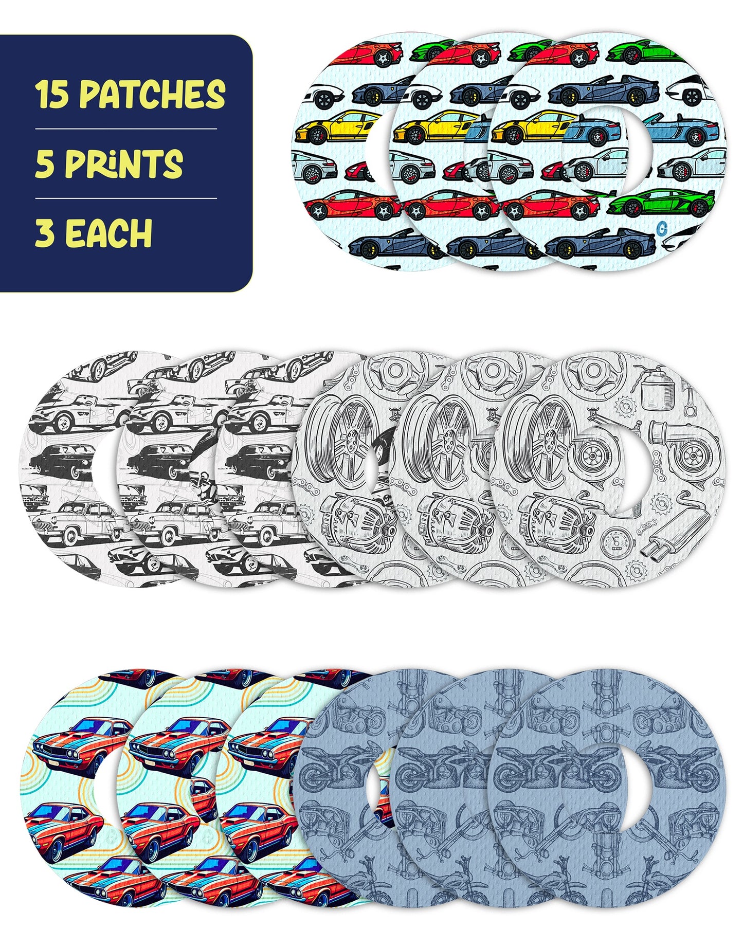 EXTREME - Infusion Sets & Universal Adhesive Patches - Cars (15 Pack)