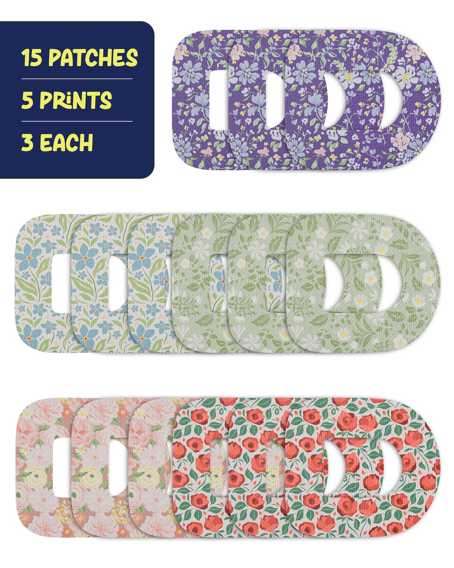 EXTREME - Omnipod Adhesive Patches - Floral (15 Pack)