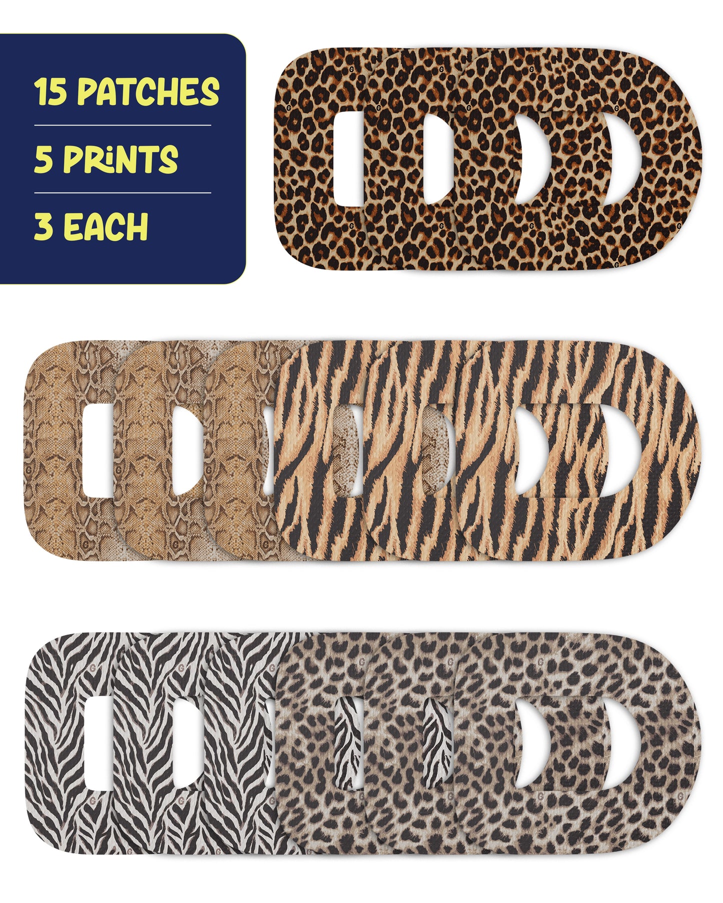 EXTREME - Omnipod Adhesive Patches - Animal Prints (15 Pack)