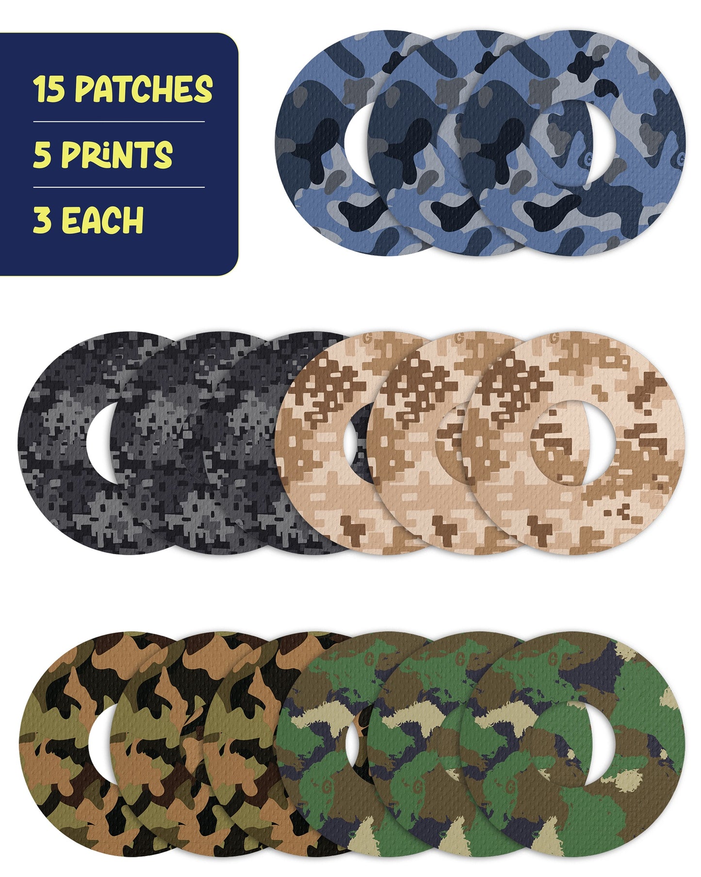 EXTREME - Infusion Sets & Universal Adhesive Patches - Camo (15 Pack)