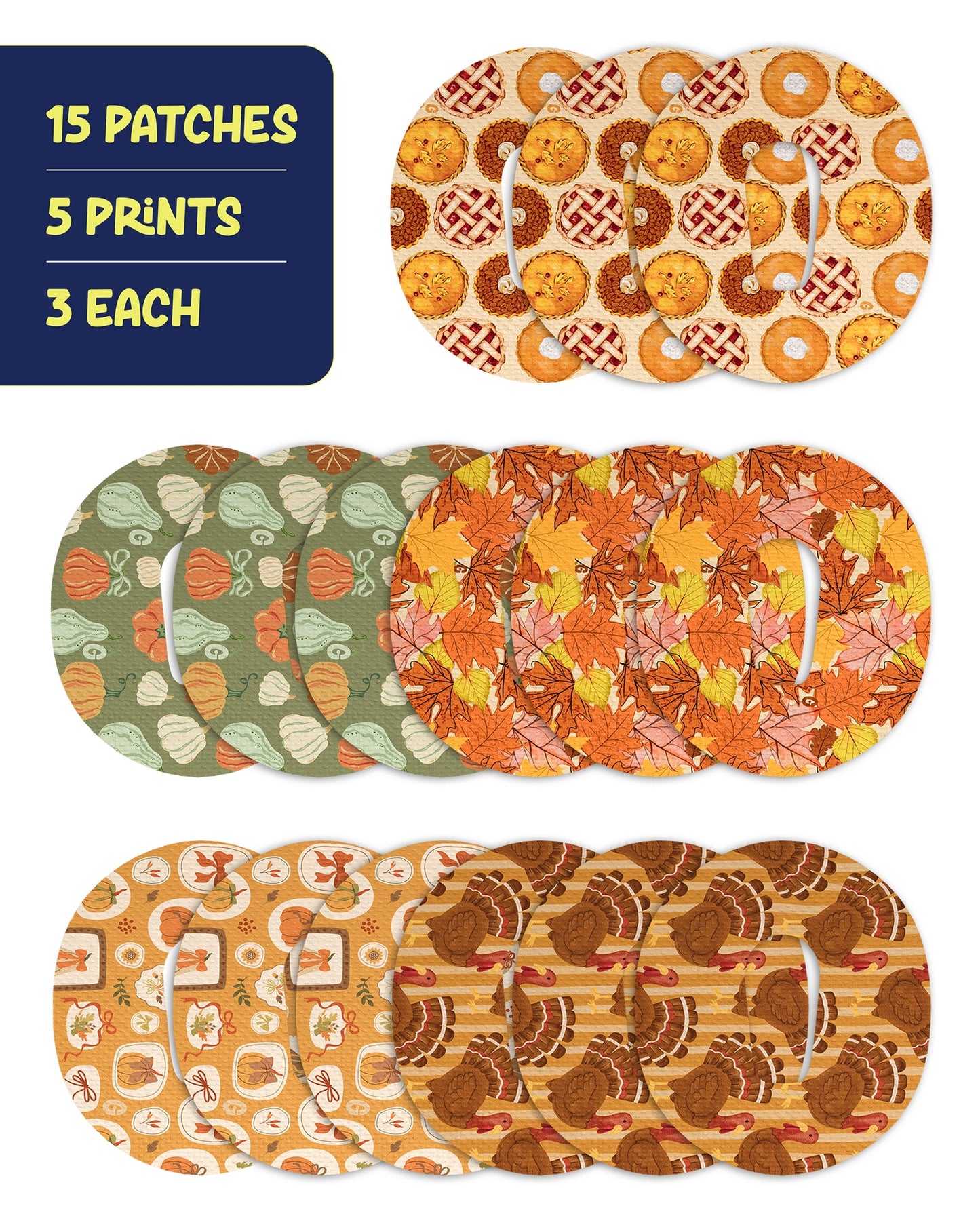 EXTREME - Dexcom G6 Adhesive Patches - Thanksgiving (15 Pack)