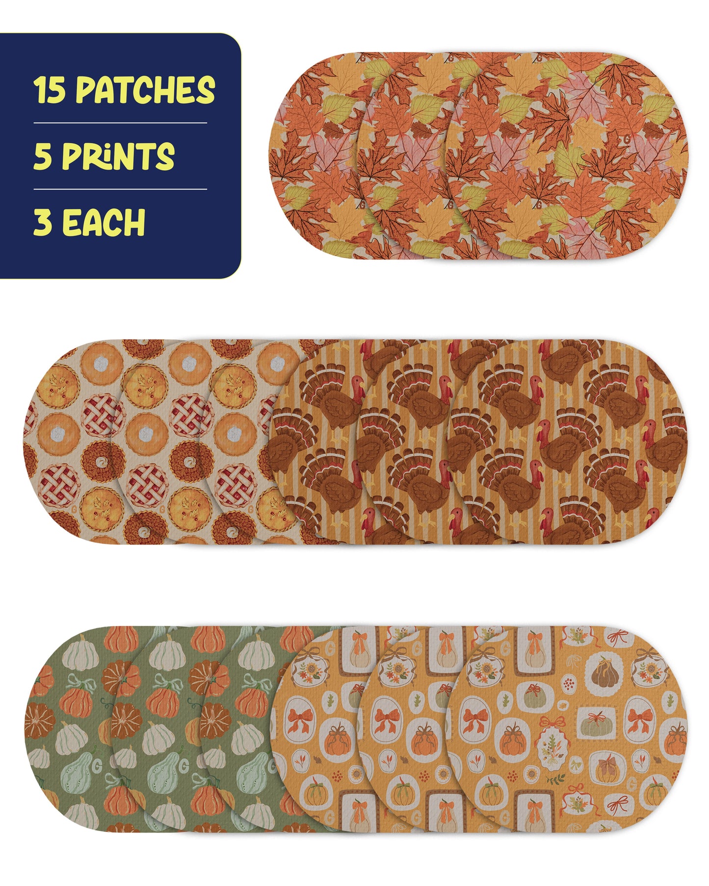 EXTREME - Medtronic Guardian Adhesive Patches - Thanksgiving (15 Pack)