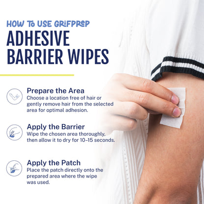 GrifGrips Adhesive Barrier Wipes (50 Pack)