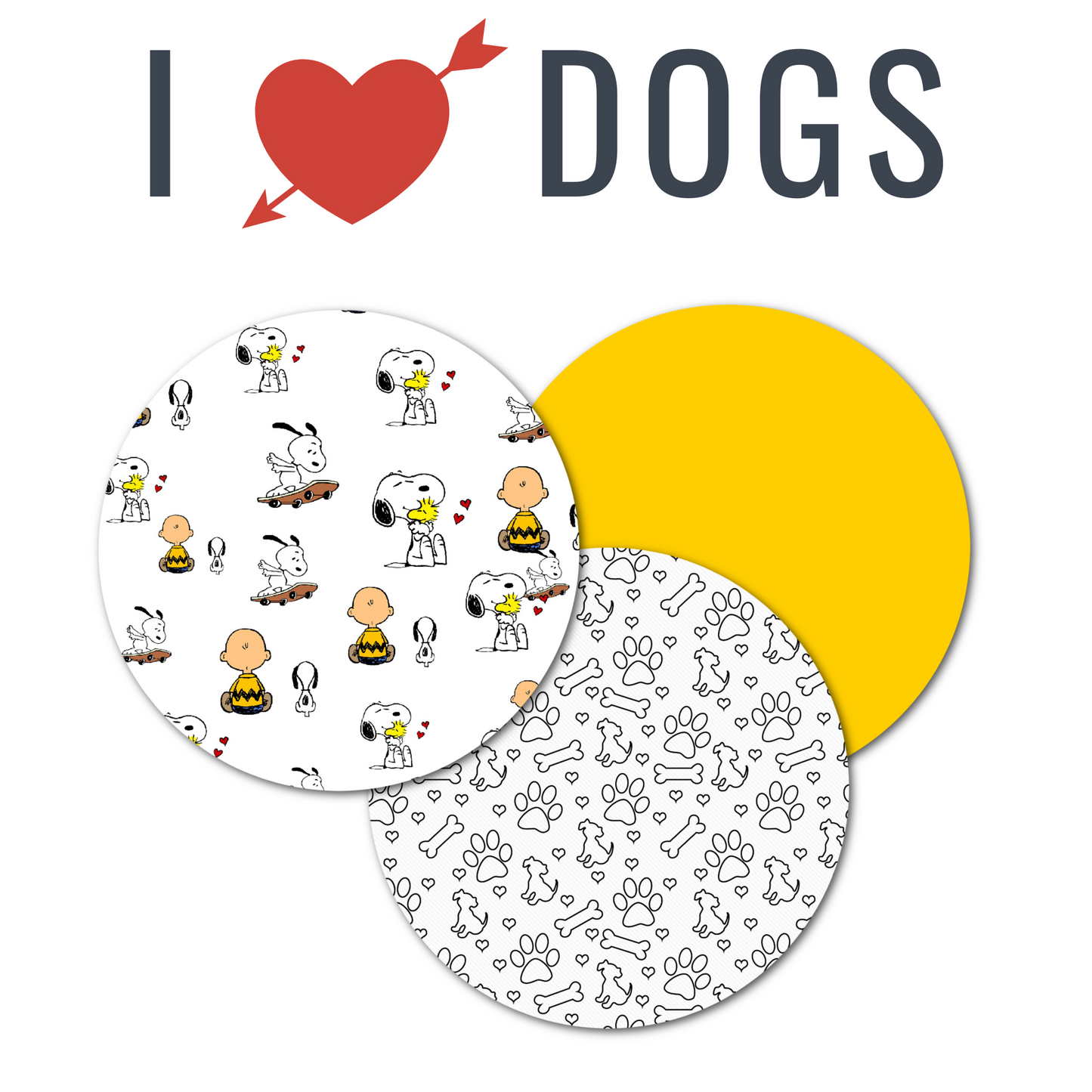 Dogs & Puppies Combo in Circles - Extreme & Original Adhesive - 15 Pack - CGM, Infusion & Pump Grips