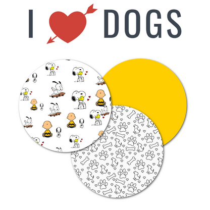 Dogs & Puppies Combo in Circles - Extreme & Original Adhesive - 15 Pack - CGM, Infusion & Pump Grips