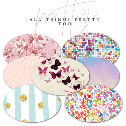 All Things Pretty Combo in Ovals - Extreme Adhesive - 25 Pack - CGM, Infusion & Pump Grips