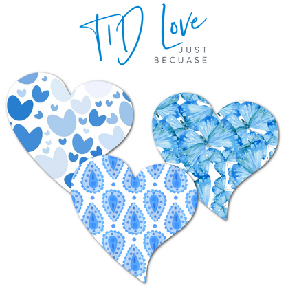 Diabetes Awareness Just Be Combo in Hearts - Extreme Adhesive - 3 Pack - CGM, Infusion & Pump Grips