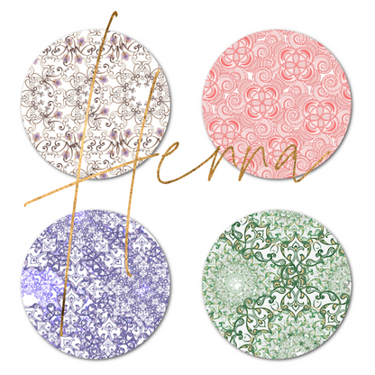 Henna Combo in Circles 3 inch - Extreme Adhesive - 10 Pack - CGM, Infusion & Pump Grips