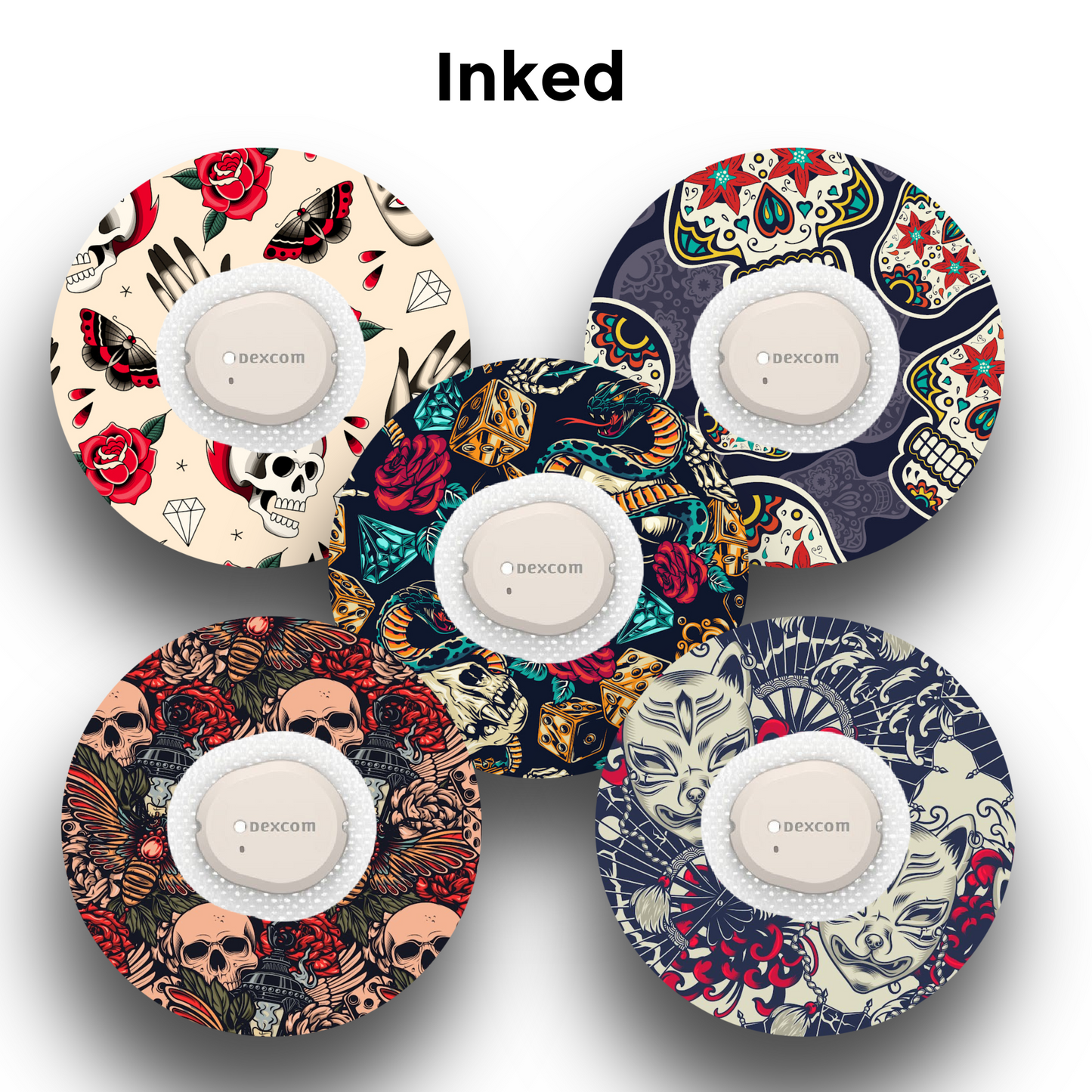 Small Grip Themes - Choose Adhesive, Shape & Design - 5 Pack - CGM Devices, Infusion Sets & Pump Grips