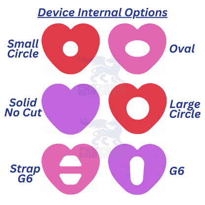 Tiny Heart Combo - Original Adhesive - 5 Pack - CGM, Infusion & Pump Grips