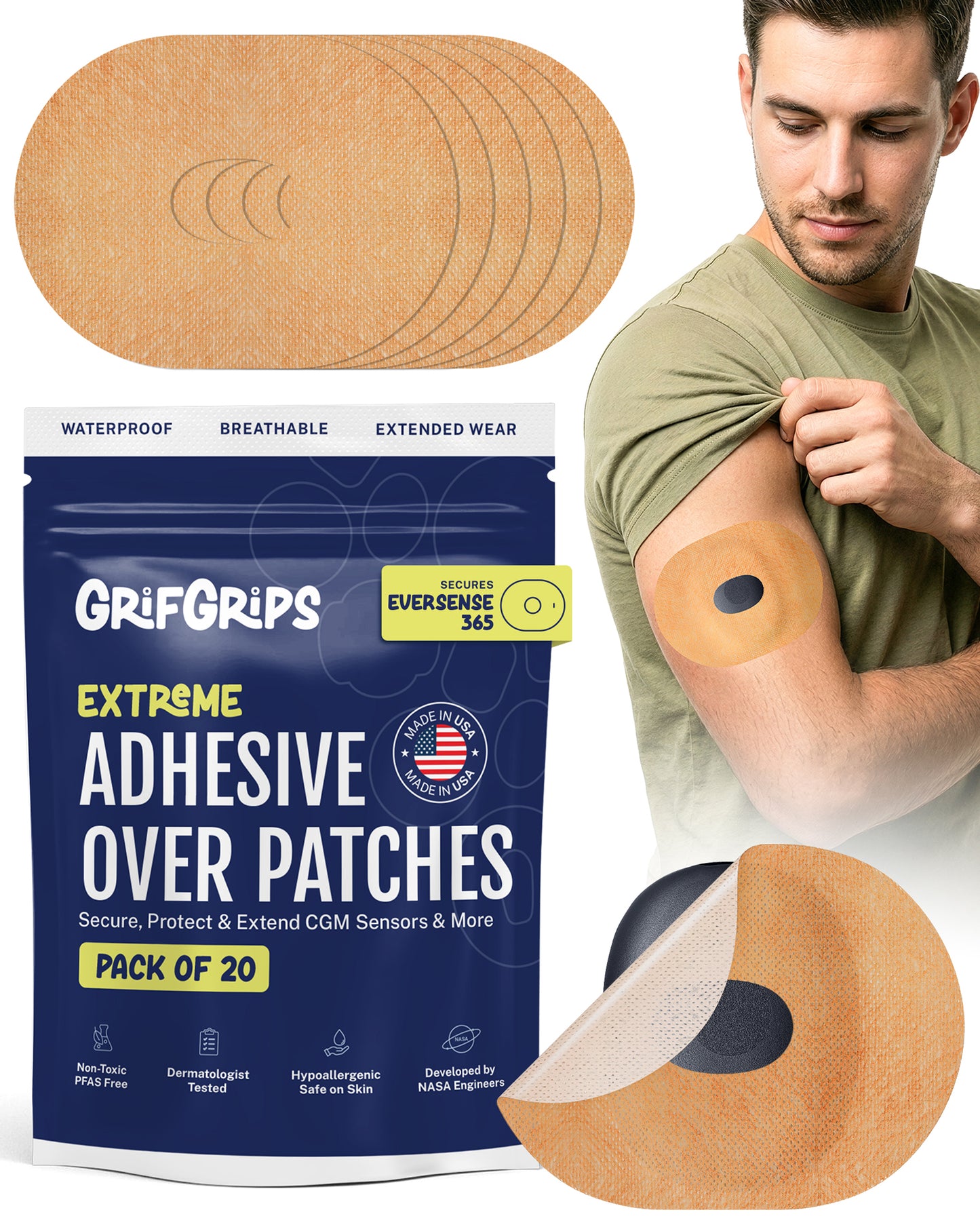 Extreme - Eversense 365 Adhesive Patches - Tan (20 Pack)