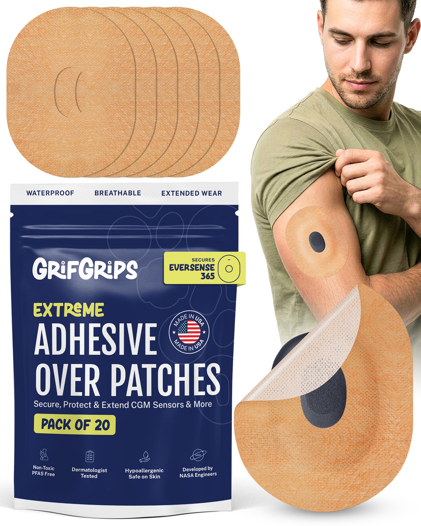 Extreme - Eversense 365 Adhesive Patches - Tan (20 Pack)