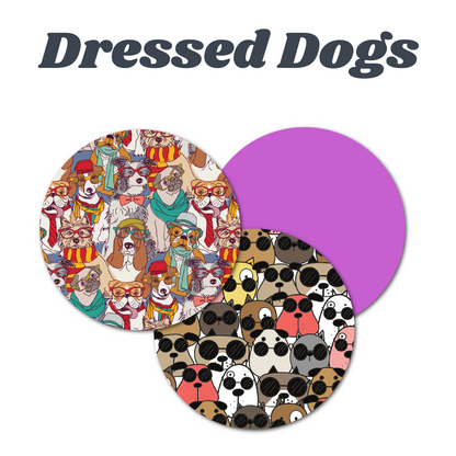 Dogs & Puppies Combo in Circles - Extreme & Original Adhesive - 15 Pack - CGM, Infusion & Pump Grips