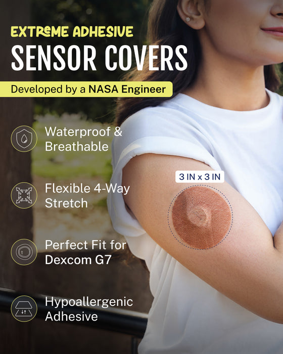 EXTREME - Dexcom G7 and Stelo Adhesive Patches - Tan (20 Pack)